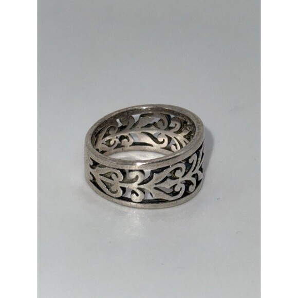 James Avery Retired Open Adorned Band Sterling Silver Ring Size 5 – 3.8g - Picture 4 of 11